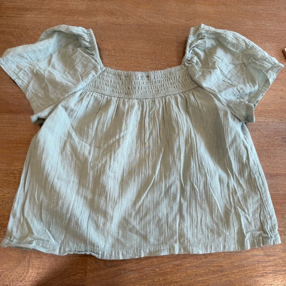 Abercrombie Kids Girls Sage Green Gauze Lace Set Top 9/10 Skirt 11/12 Boho